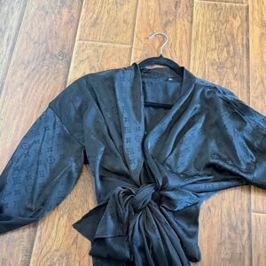 Black Designer Wrap Jacket